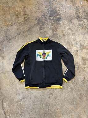 Virgin Islands Full Zip Sweatshirt Embroidered Flag Sporty Stripes Size L